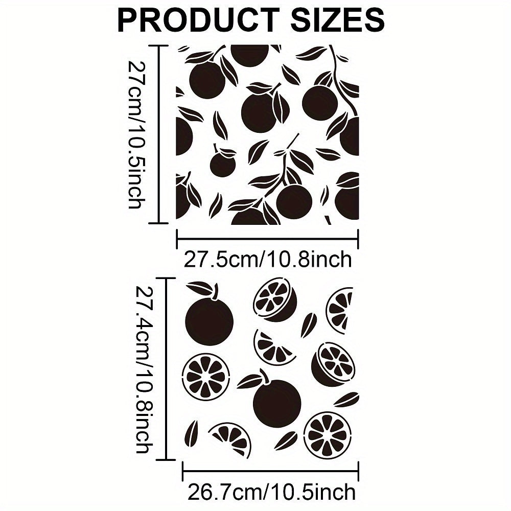 2 Styles PET Hollow Out Stencils with Brushes 300x300mm