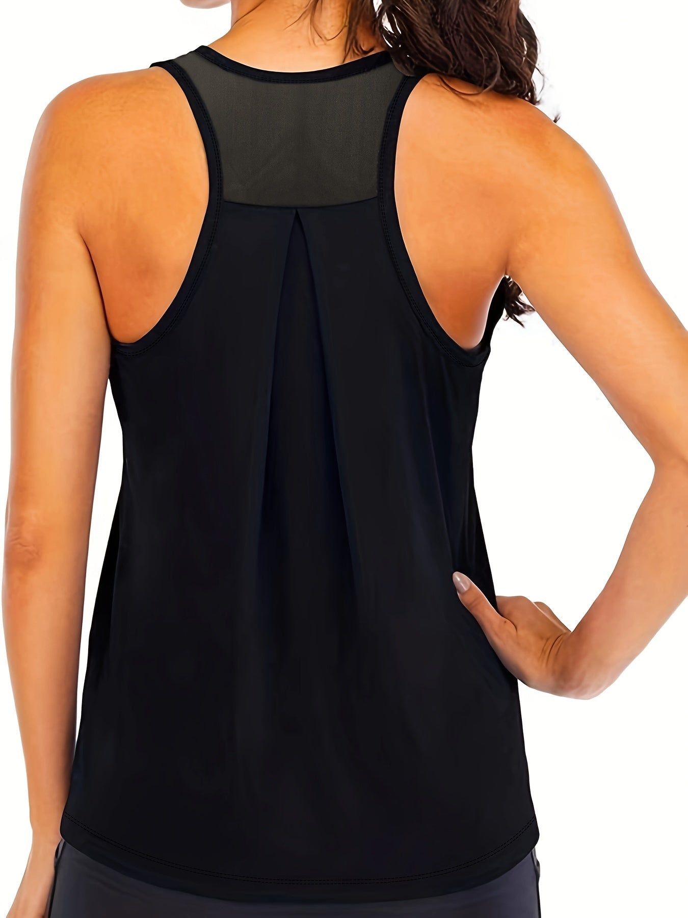 Mesh Contrast Plus Size Sports Tank Top