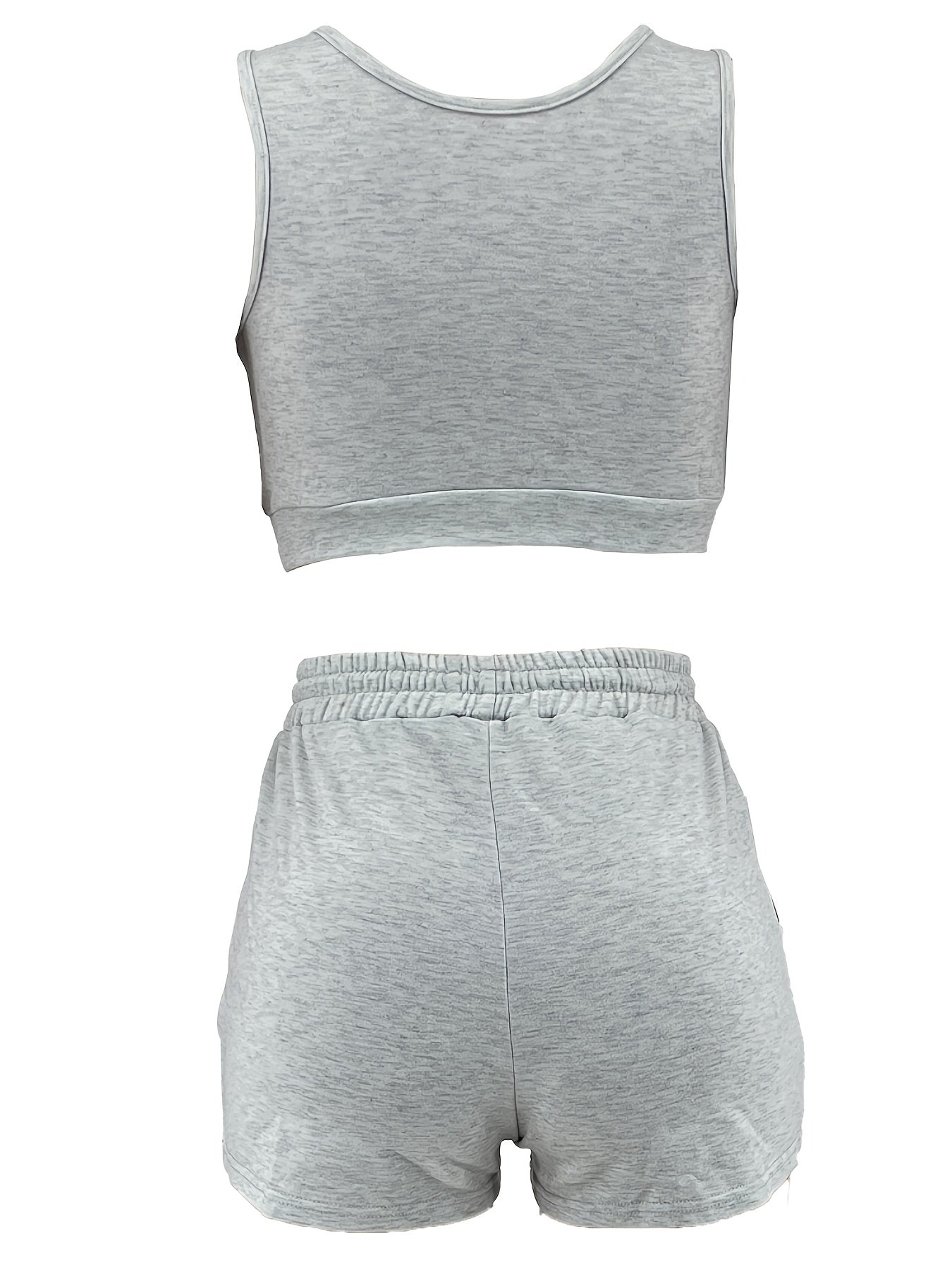 Sporty Two Piece Set Crop Tank Top & Shorts Outfit