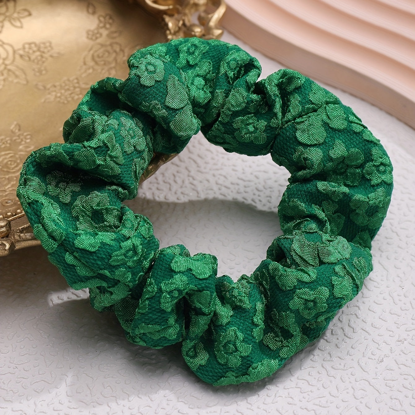 Green Hair Tie High Elasticity Scrunchie Seamless Hair Accessory