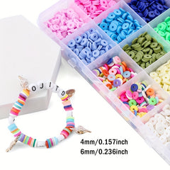 350pcs 6mm Flat Round Polymer Clay Beads for DIY Jewelry Making