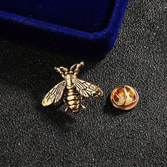 European American Retro Insect Bee Brooch Metal Collar Pin Men Women Suit