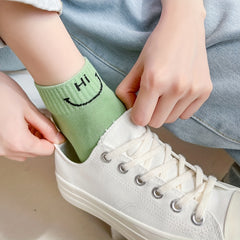 Letter Print Sports Short Socks Women's Stockings