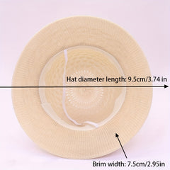 Flower Ribbon Decor Bucket Hat Solid Sun Hat For Women