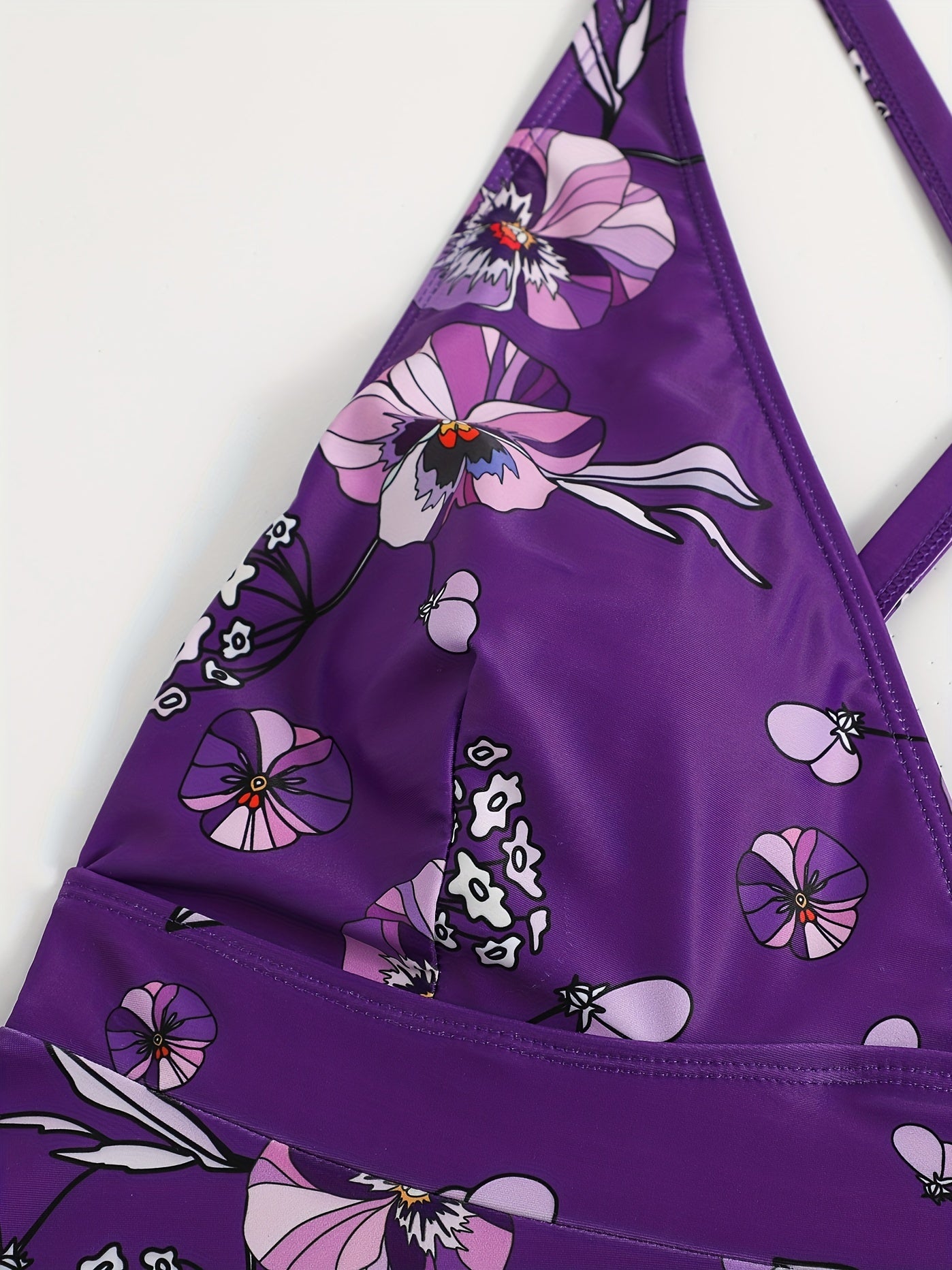  Ditsy Floral Print V Neck Top & Panty Tankini Set