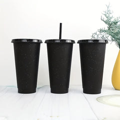 5pcs 710ml Water Bottle with Lid and Straw, Portable Lightweight Water Cup