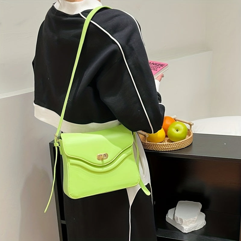 Casual Shoulder Bag PU Leather Crossbody Bag Waterproof Adjustable Strap