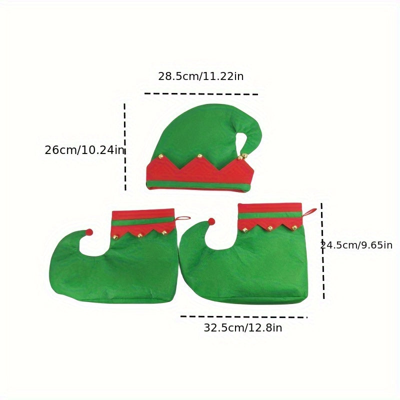 Christmas Elf Decorative Hat Shoes Outdoor Christmas Dress Up Costume