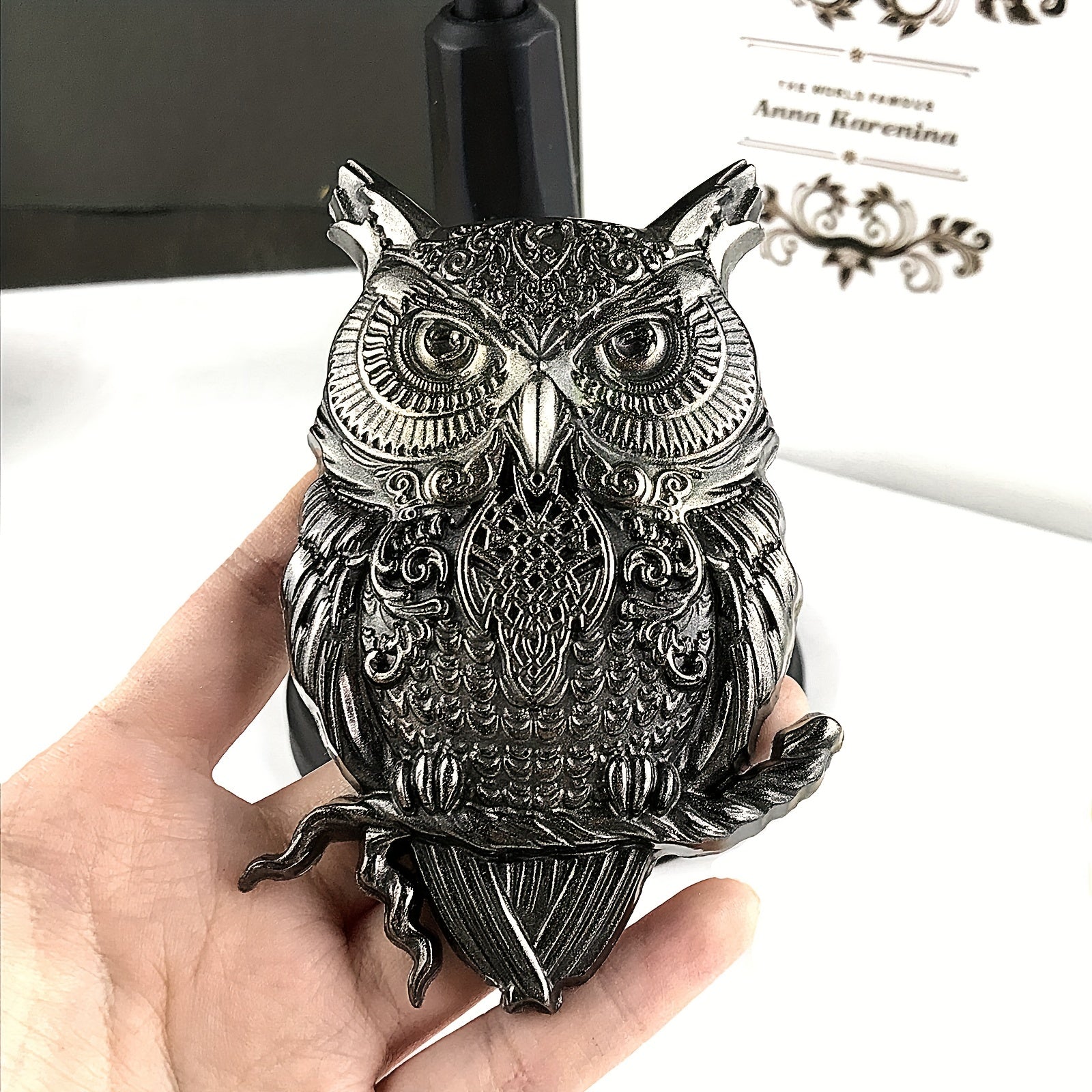 3D Owl Silicone Mold Large Animals Statue Epoxy Mould