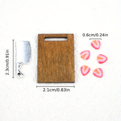 Miniature Fruit Cutting Scene Ornament for Dollhouses