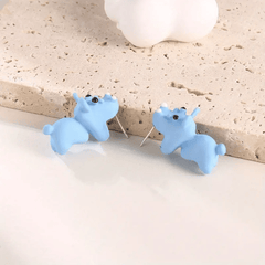 Animal Cartoon Stud Earrings Funny Bite Ear Piercing Jewelry