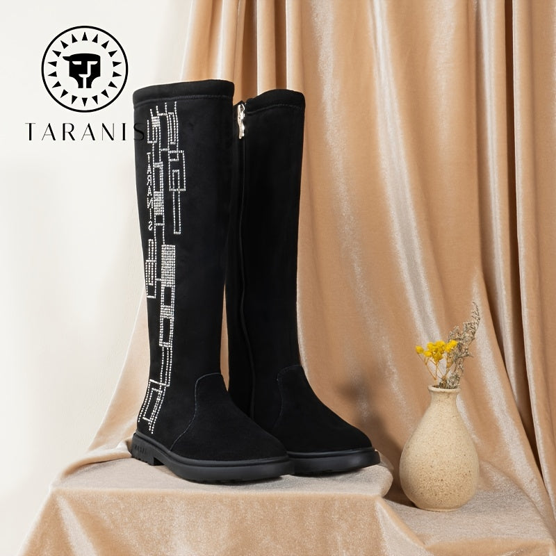 TARANIS Girls Side Zip Knee High Winter Boots