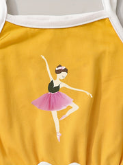 Toddler Girls Ballet Dancer Cami Rompers Jumpsuits