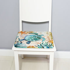 Soft Flannel Sea Turtle Octopus Print Chair Cushion