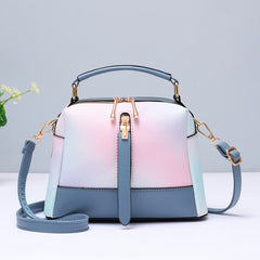 Ombre Square Crossbody Bag Zipper Women's Small PU Leather Purse