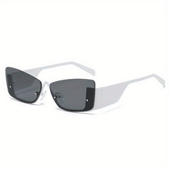Y2K Semi Rimless Sunglasses Metal Glasses UV400