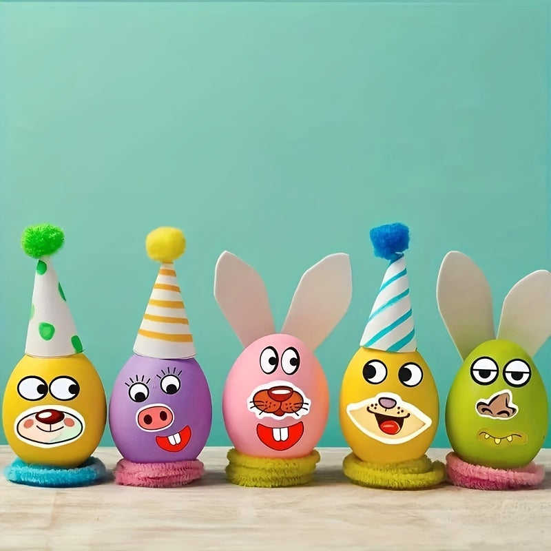 Set of 3 DIY Cartoon Stickers - Colorful Non-Drying Adhesive Stickers