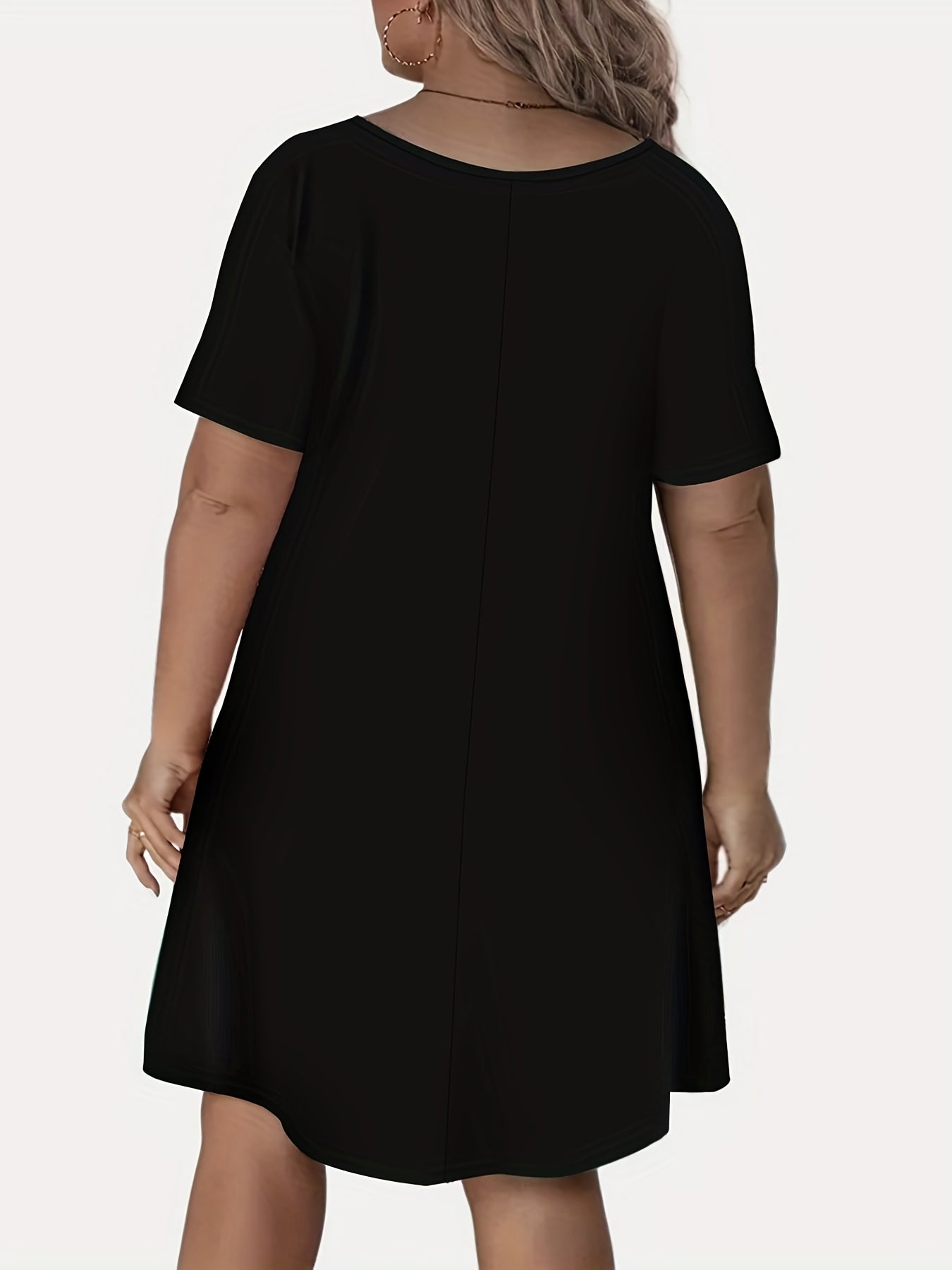  Casual Dress Women's Plus Cartoon Figure Print Short Sleeve Tee Dress