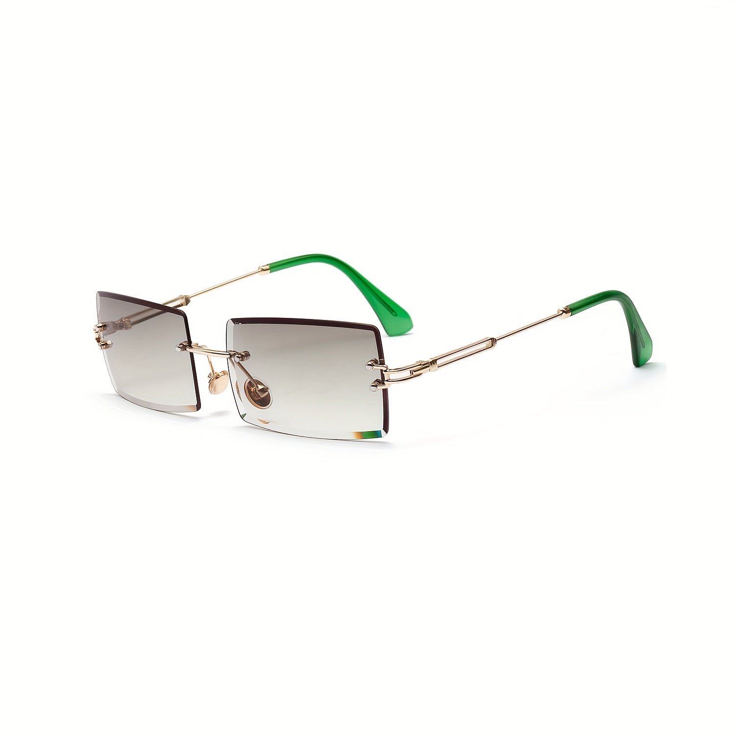 Women's Rimless Square Sunglasses Metal Frame Eyewear