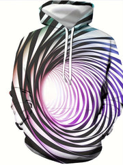 Optical Vision Swirl 3d Pattern Hoodies For Men