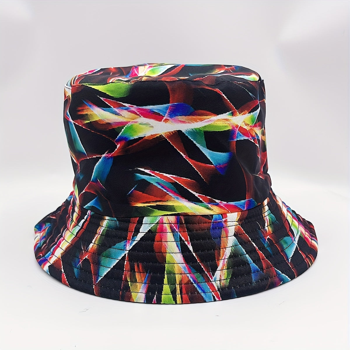 Colorful Aurora Print Bucket Hat Cotton Reversible Basin Hat