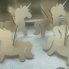 Unfinished Wood Crafts Blank Wood Unicorn Pendant DIY Painting Pony Set