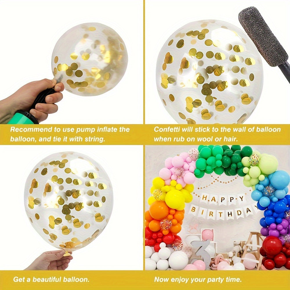 138pcs Colored Balloons Arch Set with Chains and Ribbons