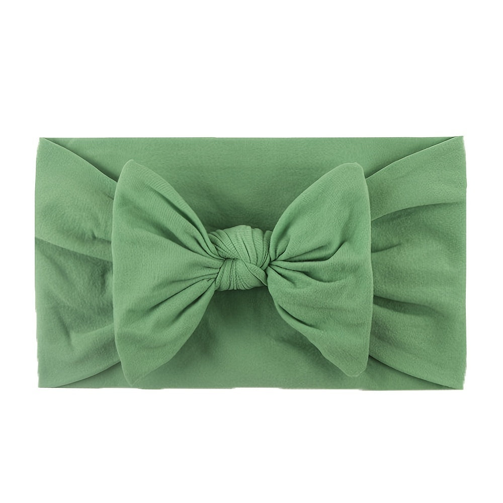 Baby Girls Stretch Solid Bow Nylon Headband