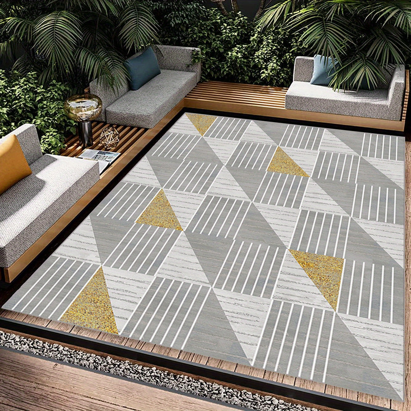 Geometric Line Checkered Carpet for Living Room Sofas Bedrooms Kitchens