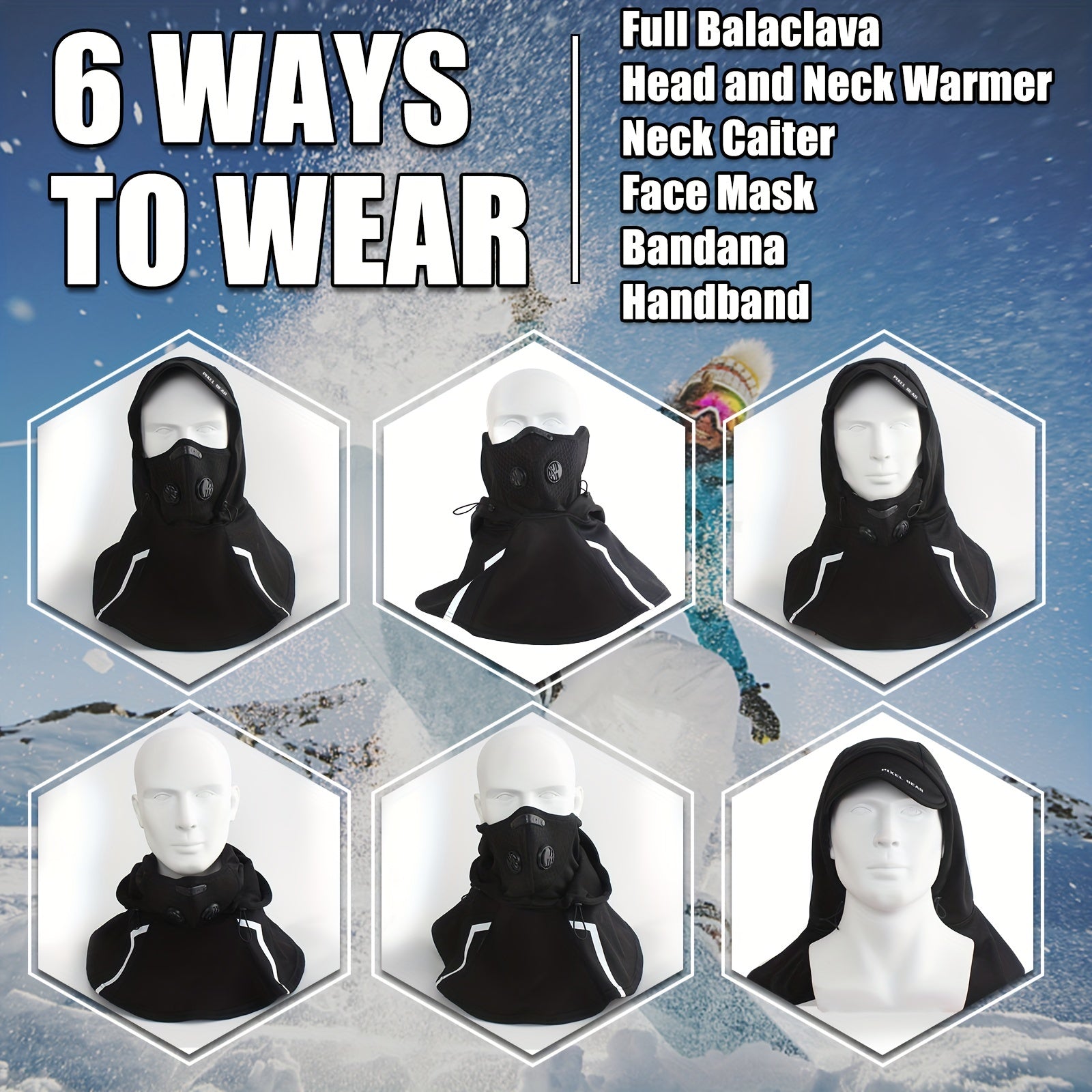Windproof Riding Headgear With Filter For Outdoor Skiing and Mountaineering