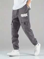 SPIKE Print Cargo Pants Men's Flap Pocket Trousers