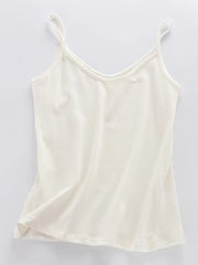 4pcs Solid V Neck Sleeveless Cami Tops Women's Lingerie