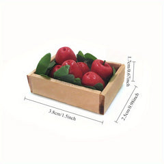 1:12 Scale Mini Apples Realistic Fruit Decor for Dollhouse Models - Red & Yellow