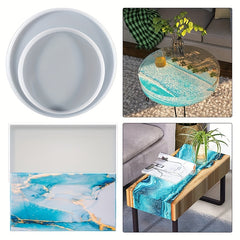Resin Table Mold for DIY Art - Rectangular Round Irregular River Table Resin Sil