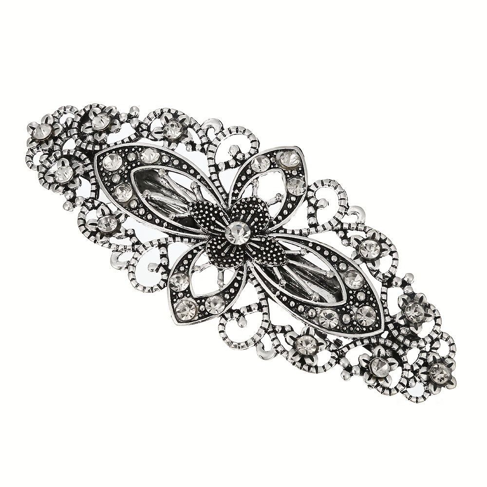 Silvery Four Leaf Clover Hair Clip French Barrette Women Hair Accessorie