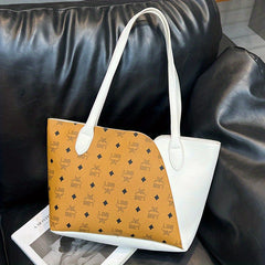 Vintage Printed Tote Bag Zipper Shoulder Bag Sweet Girl's