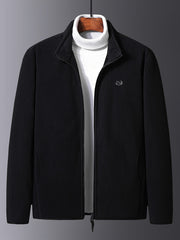 Men's Fleece Jacket Zip-Up Polar Casual Stand Collar