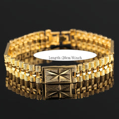 18K Golden Plated Mesh Bracelet For Men