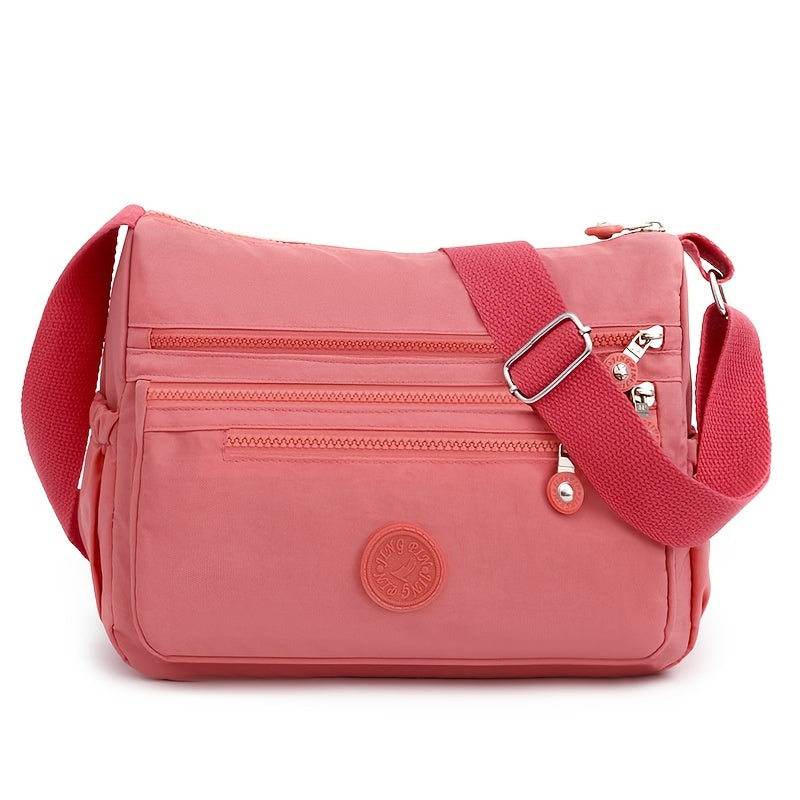 Letter Patch Crossbody Bag Casual Nylon Shoulder Purse