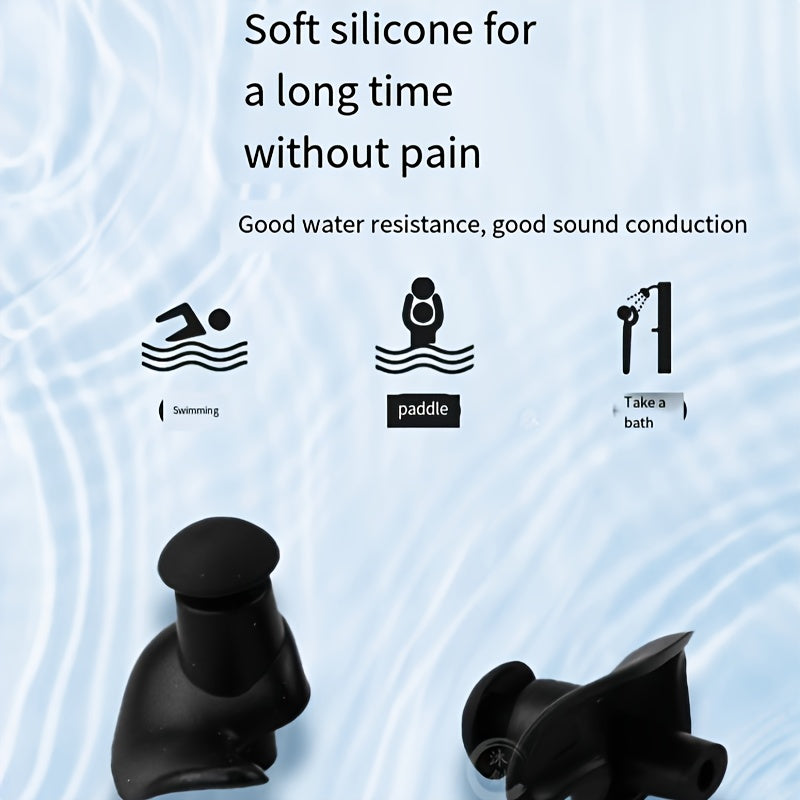 Silicone Spiral Earplugs with Storge Box for Swimming - 2 Pairs