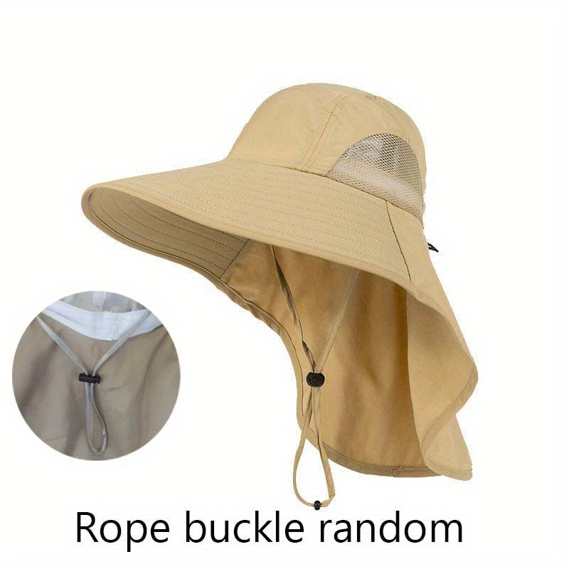 UPF50 Sun Protection Wide Brim Hat with Neck Flap for Men and Women