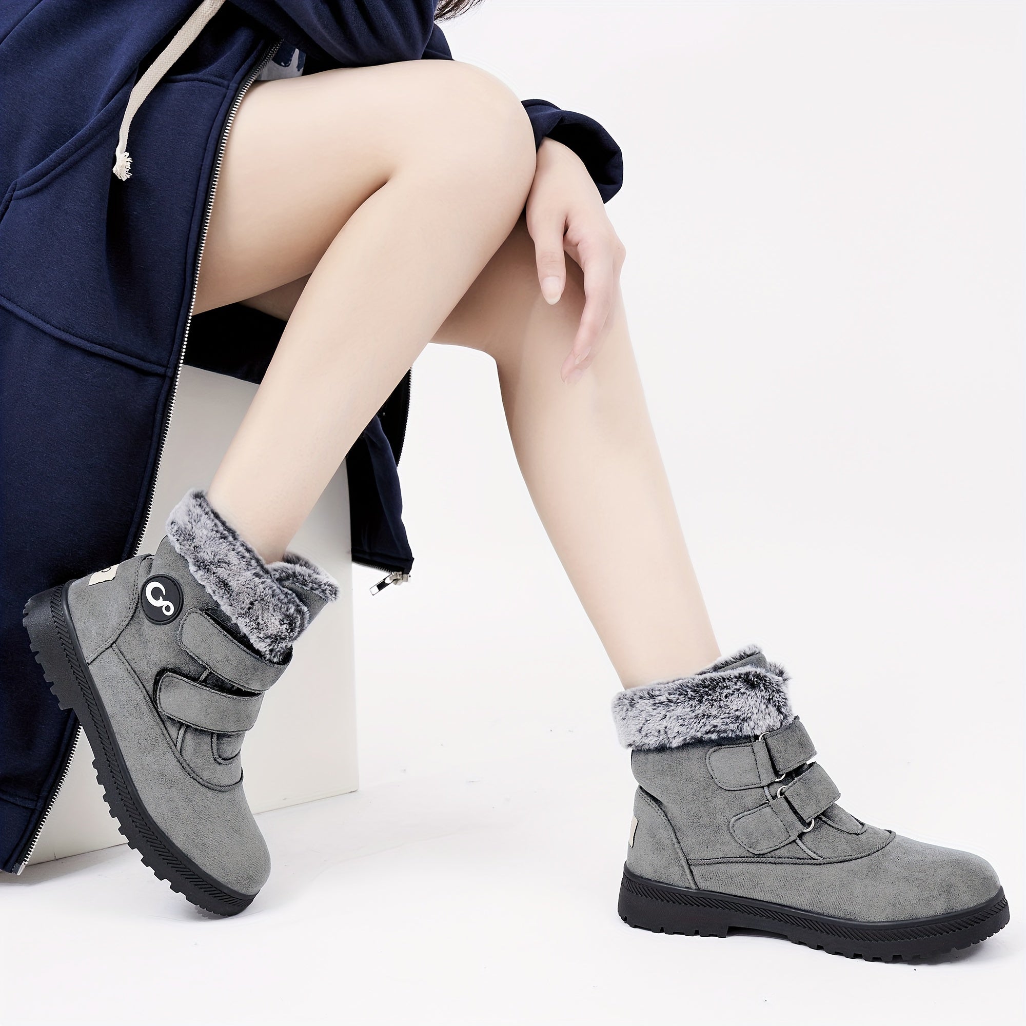 Plush Lined Waterproof Snow Boots Fall Winter Outdoor Shoes