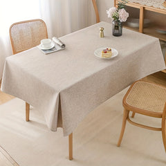 Waterproof Beige Rectangle Tablecloth for Party Home Decor
