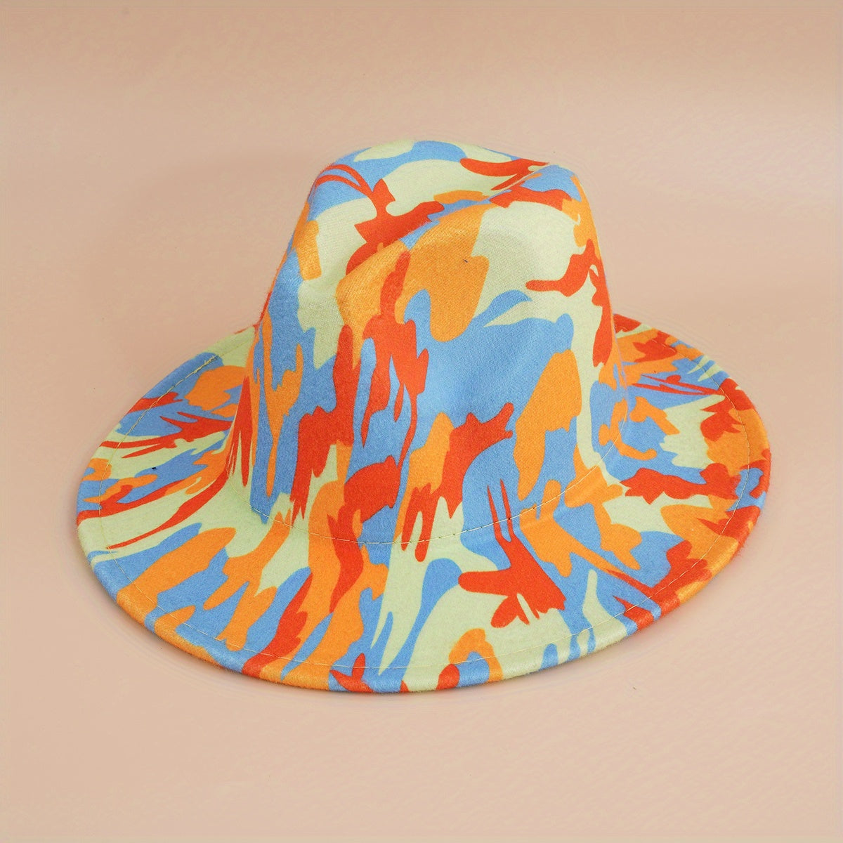 Cartoon Graffiti Print Fedora Cap Western Windproof Cowboy Hat