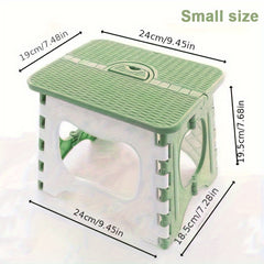 1pc Folding Stool with Portable Handle Compact Lightweight Plastic Folding Chair
