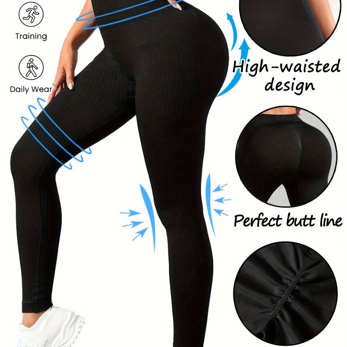 Solid Yoga Pants Stretch Running Leggings Women's Activewear
