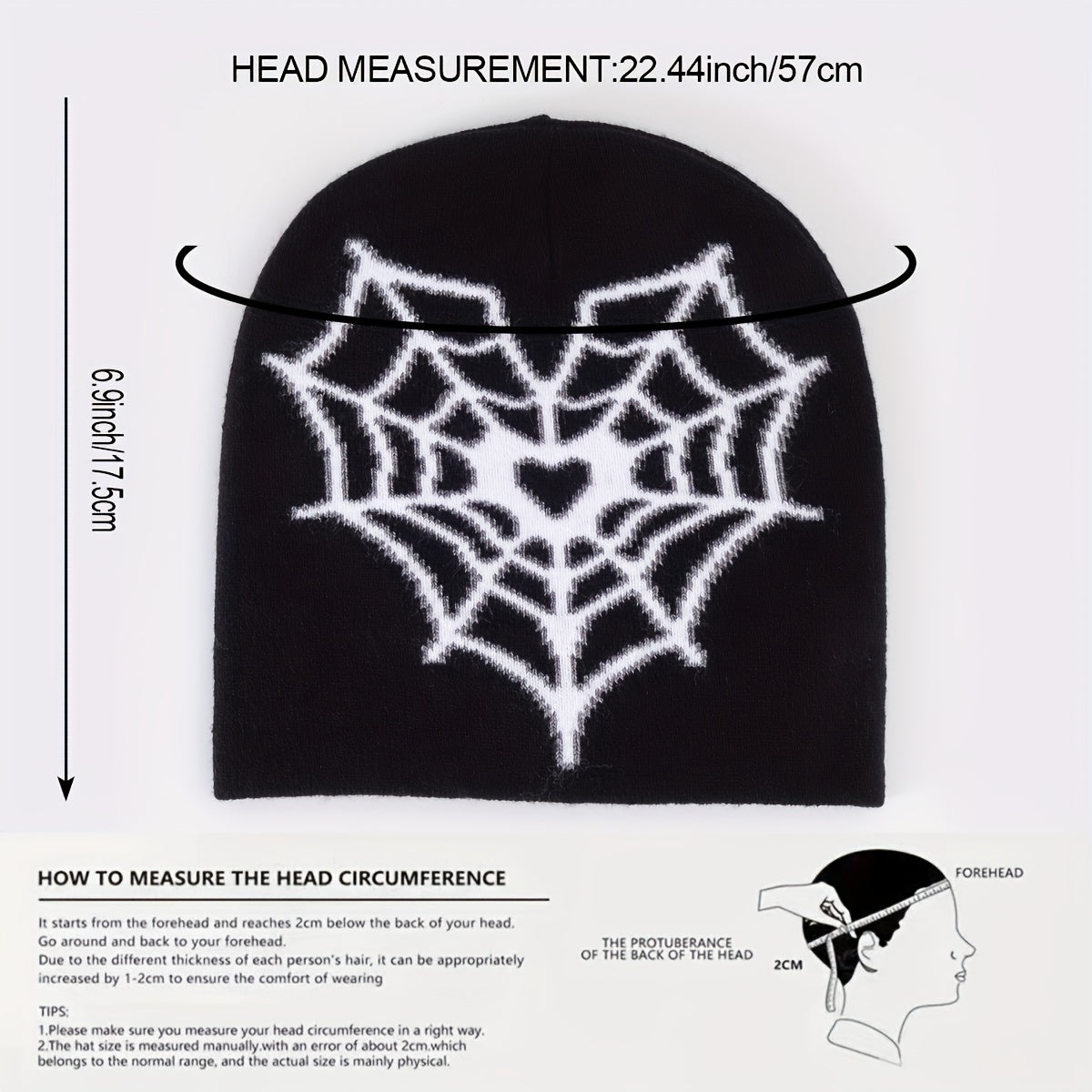 Spider Eye Jacquard Beanie Unisex Hip Hop Knit Hat