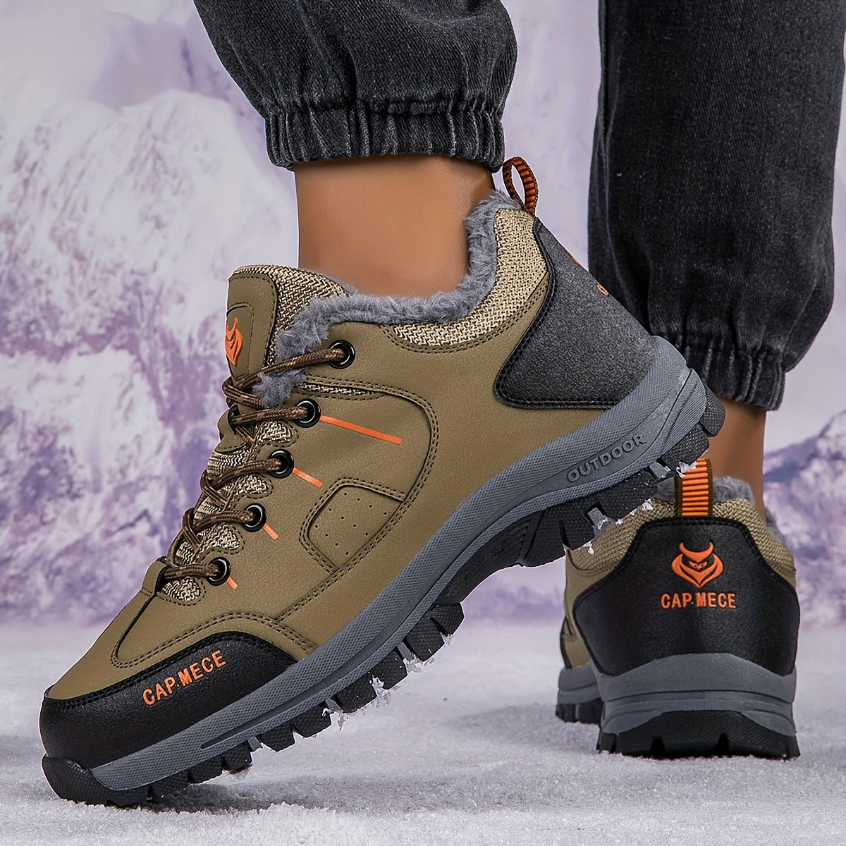 Plush Lined Furry Snow Boots Non Slip Snow Shoes