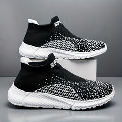 Men's Knitted Slip On Casual Shoes Breathable Lightweight Sock Shoes