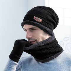 Winter Beanie Hat Scarf Gloves Set Knit Touchscreen 3pcs